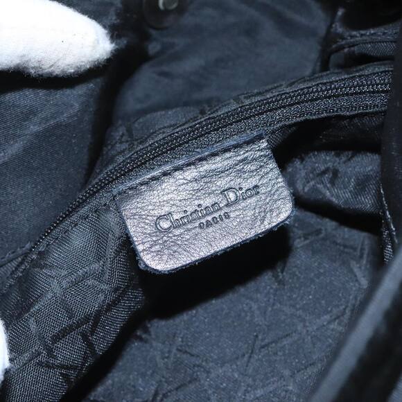 DIOR Maris Pearl Hand Bag Leather Black Silver - Picture 15 of 16